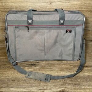 Vintage Verdi Multi Pocket Carry On Luggage Bag Gray Laptop Messenger Briefcase